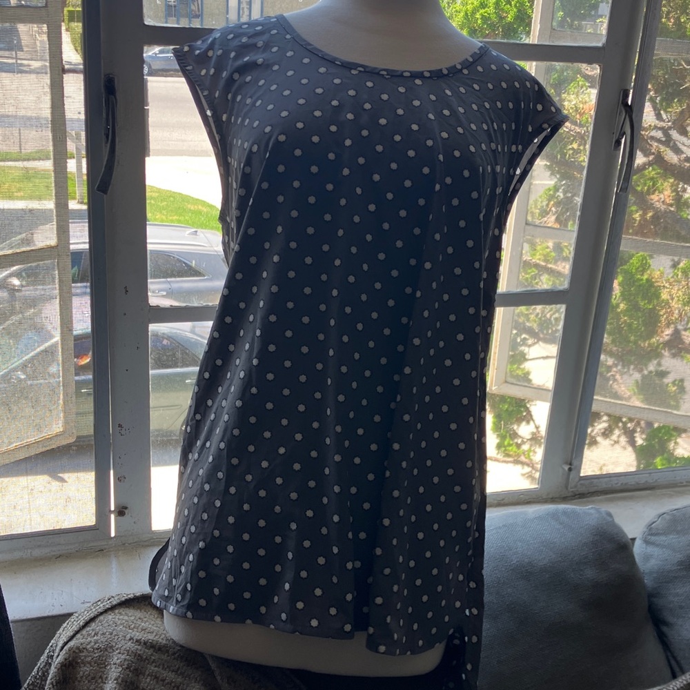 Merona Gray Polka Dot Blouse